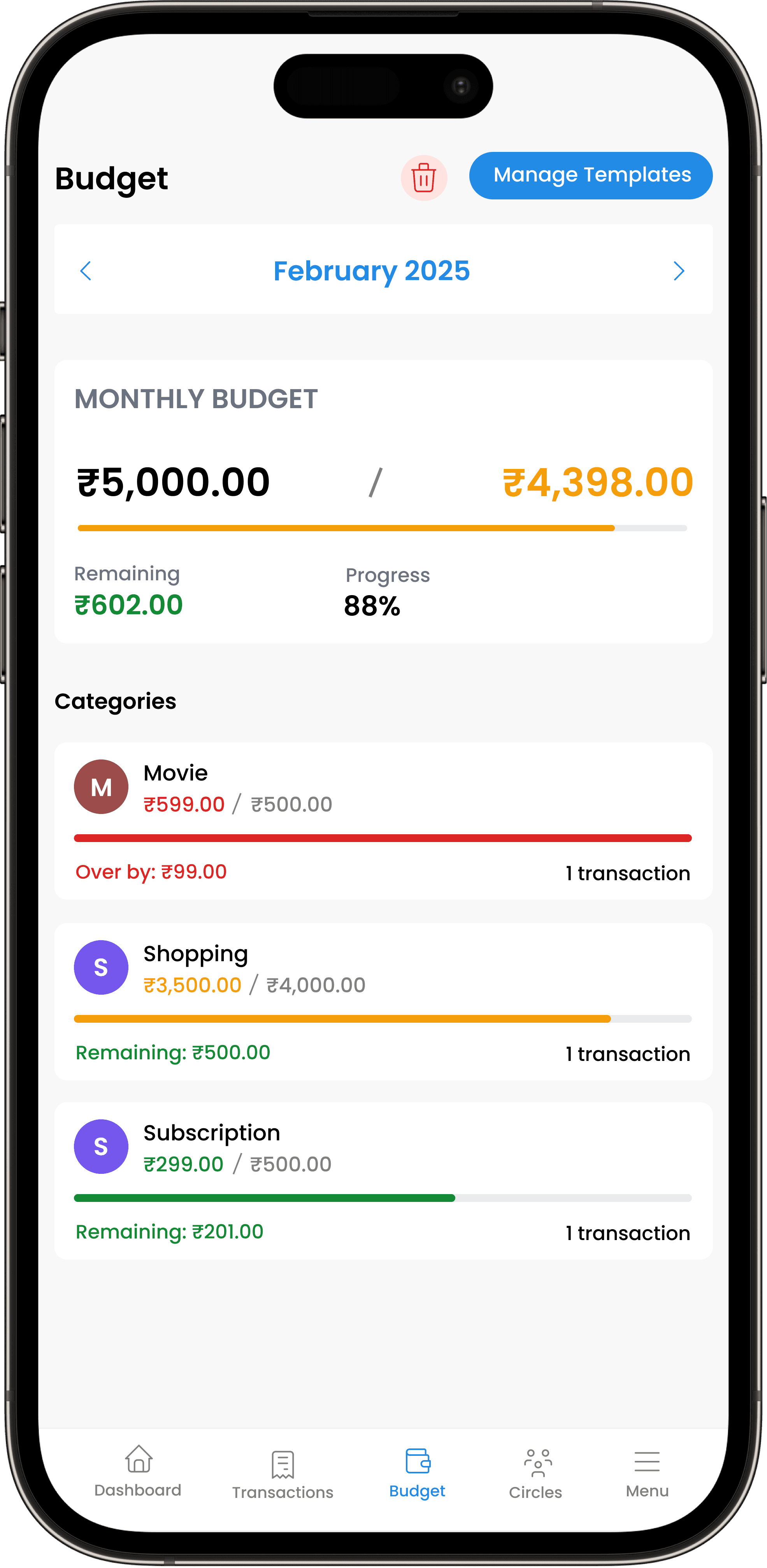 nexpenz budget planning
